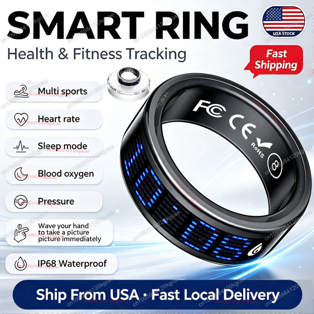 Blood Oxygen Monitor - Anello Smart 2026 con Promemoria Chiamate,