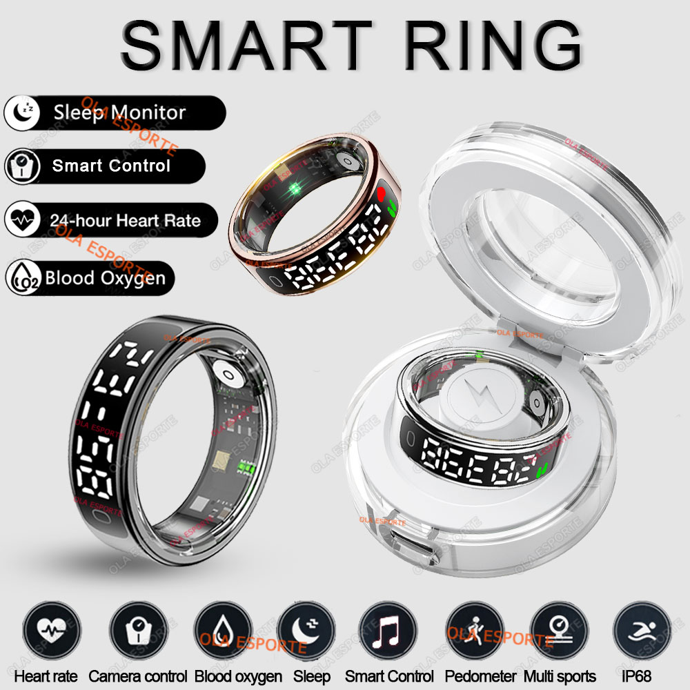 Blood Oxygen Monitor - Anello intelligente R13 con schermo e