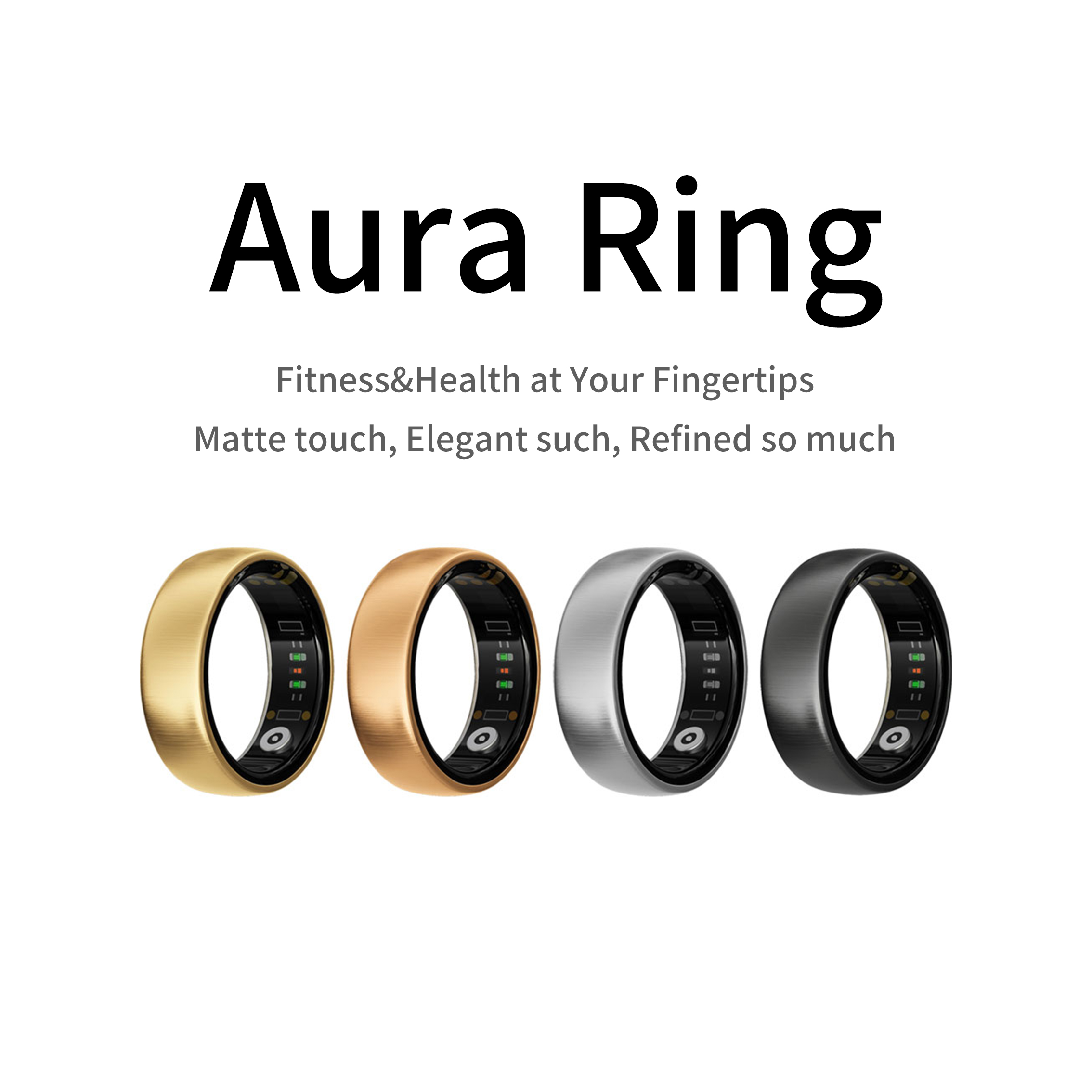 Blood Oxygen Monitor - Anello Smart AURA Matt per Fitness