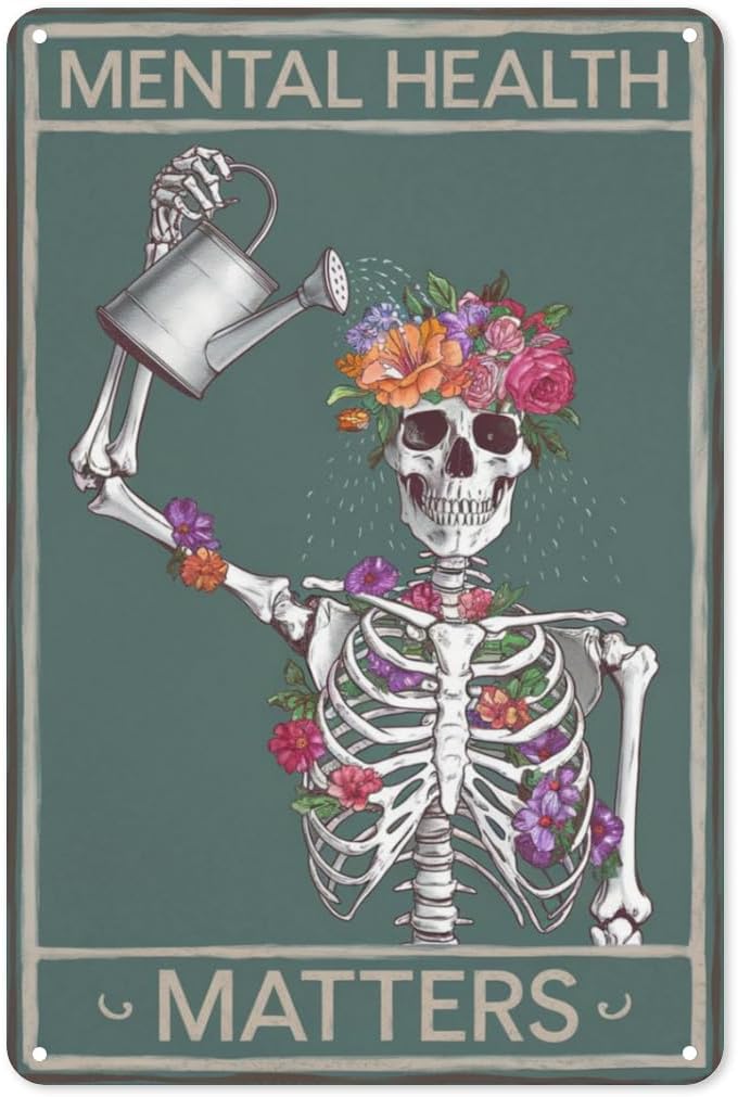 Health Wellness Mental Health - Targa in metallo Gothic Wellness 8x12